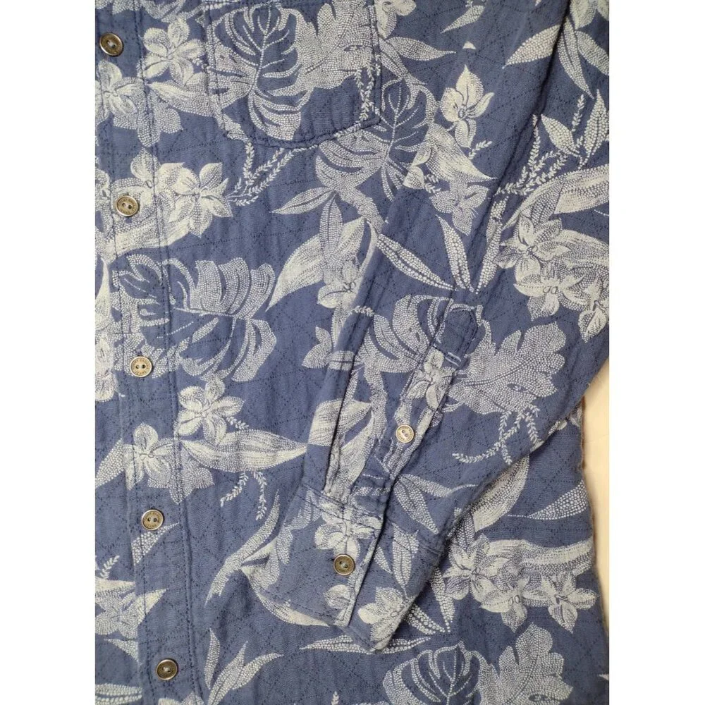 Tommy Bahama Jeans Island Crafted Button Shirt L Hawaiian Knit Tropical Beach